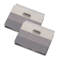Gray Ombre Collapsible Storage Basket - 2 Pack -Lambs & Ivy 2pk 20gray 20ombre 20storage flat