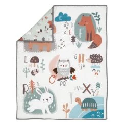 Animal Alphabet 5-Piece Crib Bedding Set -Lambs & Ivy animal alphabet quilt fold
