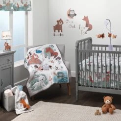 Animal Alphabet 3-Piece Crib Bedding Set -Lambs & Ivy animal alphabet room quilt off
