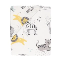 Animal Jungle Cotton Fitted Crib Sheet -Lambs & Ivy animal jungle sheet fold