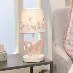 Baby Blooms Lamp With Shade & Bulb -Lambs & Ivy baby bloom lamp lifestyle
