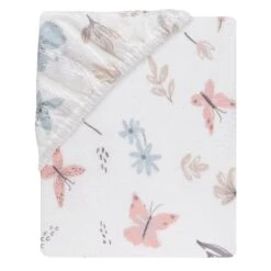 Baby Blooms Cotton Fitted Crib Sheet -Lambs & Ivy baby bloom sheet fold
