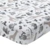 Baby Jungle Cotton Fitted Crib Sheet -Lambs & Ivy baby jungle sheet