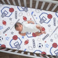 Baby Sports 3-Piece Crib Bedding Set -Lambs & Ivy baby sports sheet baby 1222d660 49ad 4119 a486 2313b92075f7