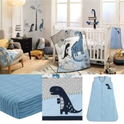 Baby Dino 6-Piece Crib Bedding Set -Lambs & Ivy baby 20dino composite