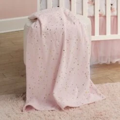 Ballerina Baby Blanket -Lambs & Ivy ballerina baby blanket lifestyle
