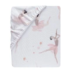 Ballerina Baby Cotton Fitted Crib Sheet -Lambs & Ivy ballerina baby sheet fold