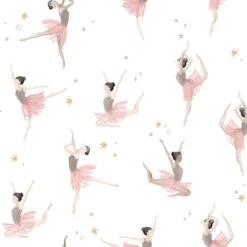 Ballerina Baby Cotton Fitted Crib Sheet -Lambs & Ivy ballerina baby swatch full