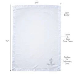 Heaven Sent Baby Blanket -Lambs & Ivy baptism blanket callout a