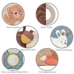 Woodland Soft Book W/ Bear Plush Gift Set -Lambs & Ivy bear soft book callouts