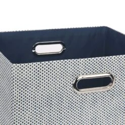 Blue Foldable Storage Basket -Lambs & Ivy blue foldable storage detail