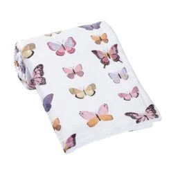 Butterfly Dreams Baby Blanket -Lambs & Ivy butterfly dreams blanket roll