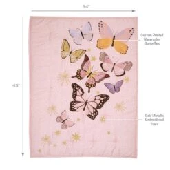 Butterfly Dreams 3-Piece Crib Bedding Set -Lambs & Ivy butterfly dreams quilt calllout