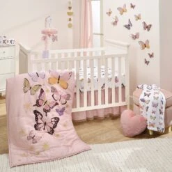Butterfly Dreams Cotton Fitted Crib Sheet -Lambs & Ivy butterfly dreams room
