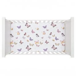 Butterfly Dreams Cotton Fitted Crib Sheet -Lambs & Ivy butterfly dreams sheet crib