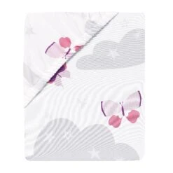 Butterfly Kisses Fitted Crib Sheet -Lambs & Ivy butterfly kisses sheet fold b