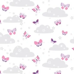 Butterfly Kisses Fitted Crib Sheet -Lambs & Ivy butterfly kisses swatch full