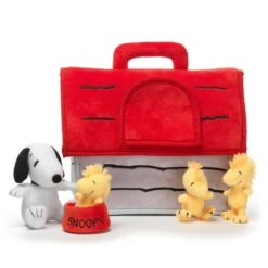 Classic Snoopy Interactive Plush Toy Doghouse With Animals -Lambs & Ivy classic snoopy dog house plush a