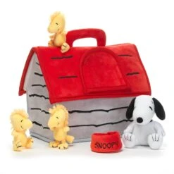 Classic Snoopy Interactive Plush Toy Doghouse With Animals -Lambs & Ivy classic snoopy dog house plush c