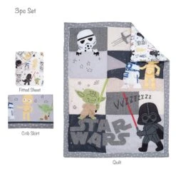 Star Wars Classic 3-Piece Crib Bedding Set -Lambs & Ivy classic star wars 3pc set callout