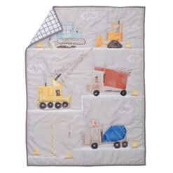4-Piece Construction Zone Toddler Bedding Set -Lambs & Ivy construction zone toddler quilt