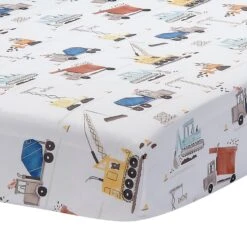 4-Piece Construction Zone Toddler Bedding Set -Lambs & Ivy construction zone toddler sheet