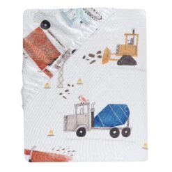 4-Piece Construction Zone Toddler Bedding Set -Lambs & Ivy construction zone toddler sheet fold