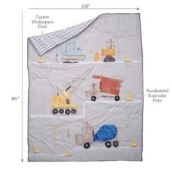 Construction Zone Twin Quilt & Pillow Sham Set -Lambs & Ivy construction zone twin comforter callout