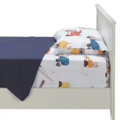 Construction Zone Twin Sheets & Pillowcase Set -Lambs & Ivy construction zone twin sheet pillowcase detail