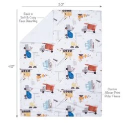 Construction Zone Baby Blanket -Lambs & Ivy construction zone blanket full callout a