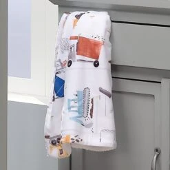 Construction Zone Baby Blanket -Lambs & Ivy construction zone blanket lifestyle