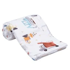 Construction Zone Baby Blanket -Lambs & Ivy construction zone blanket roll