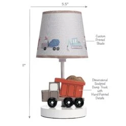 Construction Zone Lamp With Shade & Bulb -Lambs & Ivy construction zone lamp callout