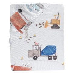Construction Zone Fitted Crib Sheet -Lambs & Ivy construction zone sheet fold