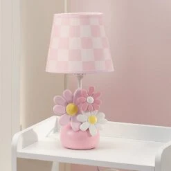 Daisy Dreams Lamp With Shade And Bulb -Lambs & Ivy daisy dreams lamp lifestyle
