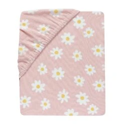 Daisy Dreams Cotton Fitted Crib Sheet -Lambs & Ivy daisy dreams sheet fold