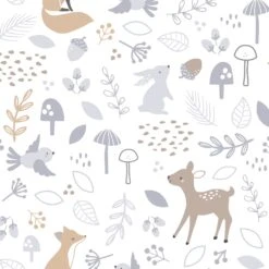 Deer Park Fitted Crib Sheet -Lambs & Ivy deer park swatch full