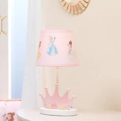 Disney Princesses Lamp With Shade & Bulb -Lambs & Ivy disney princess lamp lifestyle