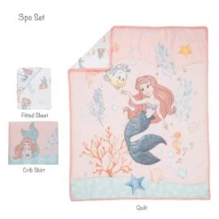The Little Mermaid 3-Piece Crib Bedding Set -Lambs & Ivy disney 27s little mermaid 3pc set callout a