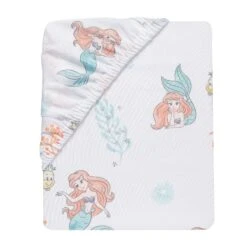 The Little Mermaid Fitted Crib Sheet -Lambs & Ivy disney 27s little mermaid sheet fold