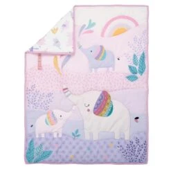 Elephant Dreams 3-Piece Crib Bedding Set -Lambs & Ivy elephant dreams quilt fold