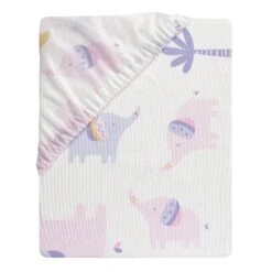 Elephant Dreams Fitted Crib Sheet -Lambs & Ivy elephant dreams sheet fold