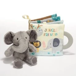 Jungle Friends Soft Book W/ Elephant Plush Gift Set