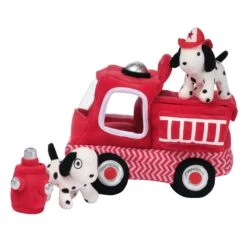 Fire Truck Interactive Plush Play Set -Lambs & Ivy fire truck plush set c
