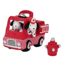 Fire Truck Interactive Plush Play Set -Lambs & Ivy fire truck plush set d