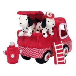 Fire Truck Interactive Plush Play Set -Lambs & Ivy fire truck plush set e
