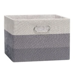 Gray Ombre Collapsible Storage Basket - 2 Pack -Lambs & Ivy foldable storage gray ombre 1
