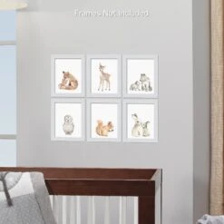 Watercolor Woodland Animals Unframed Wall Art -Lambs & Ivy forest unframed art lifestyle