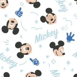 Forever Mickey Mouse Fitted Crib Sheet -Lambs & Ivy forever mickey swatch full