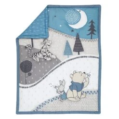 Forever Pooh 3-Piece Mini Crib Bedding Set -Lambs & Ivy forever pooh mini crib quilt fold